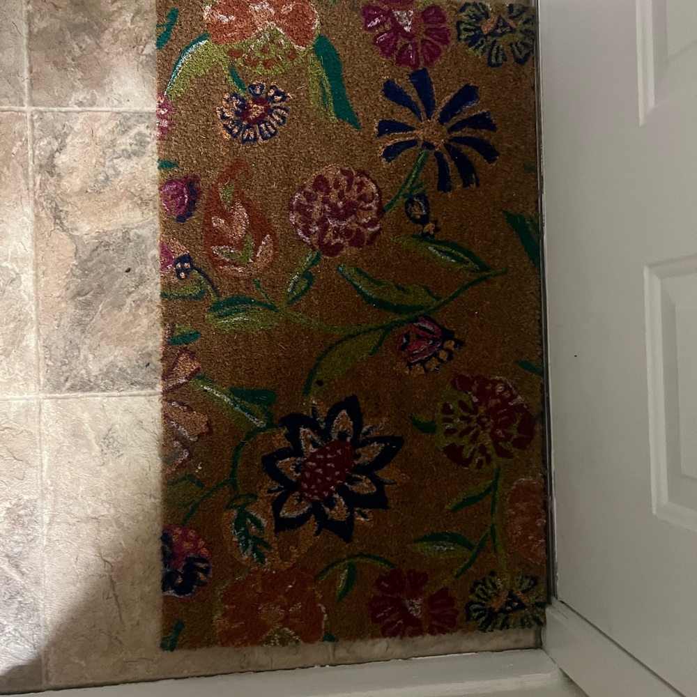 Floral Patterned Door Mat - Multicolor